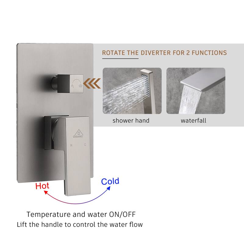 Wall Mounted Bathtub Faucet Set With Handheld Shower Head