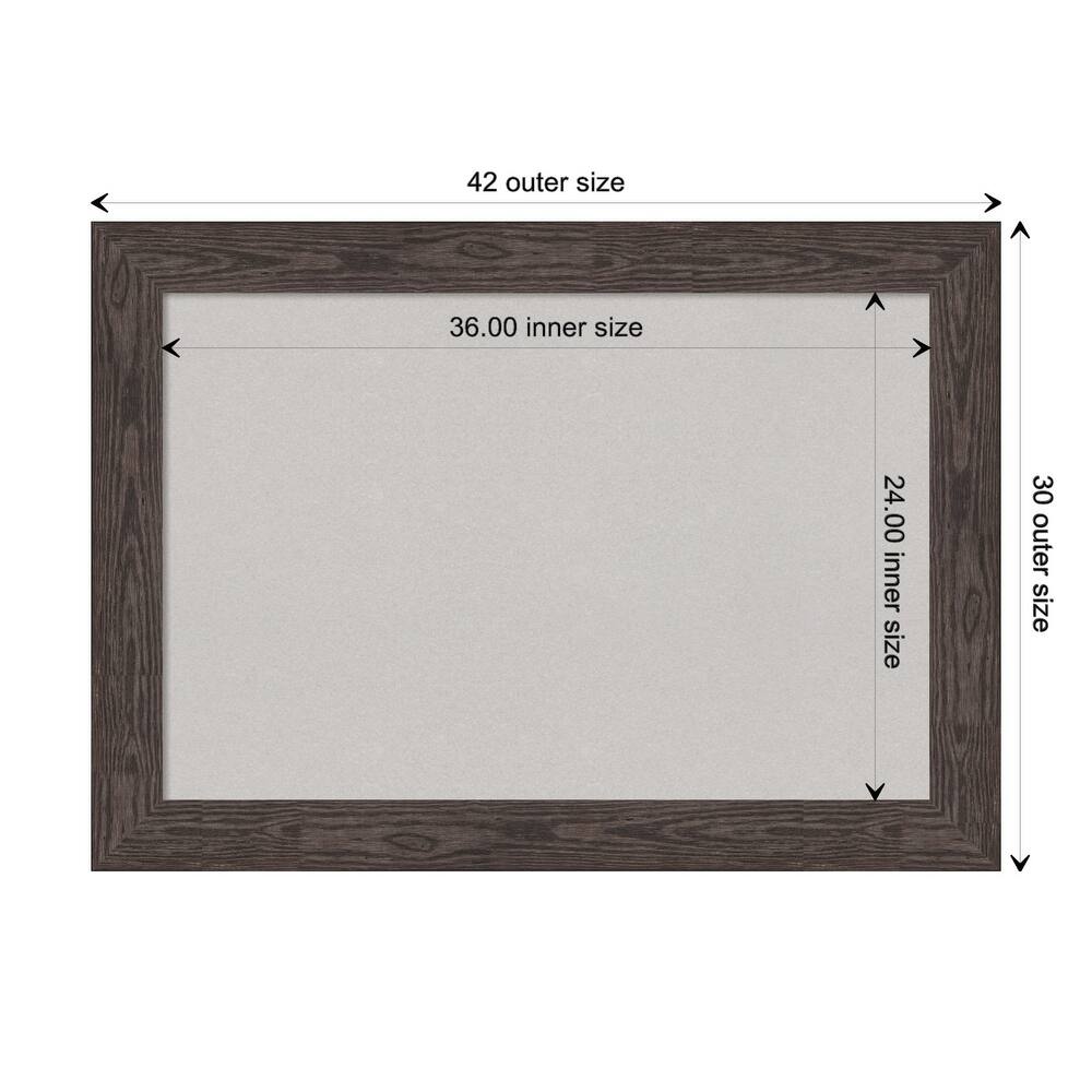 Bridge Black Wood Framed Grey Corkboard Bulletin Board