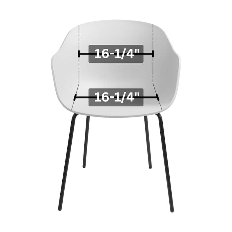 Furnish Theory Curve-K ML Indoor/Outdoor Dining Armchairs Arm Chairs w Polypropylene Shell & Powder-Coated Steel Legs (Set of 2)