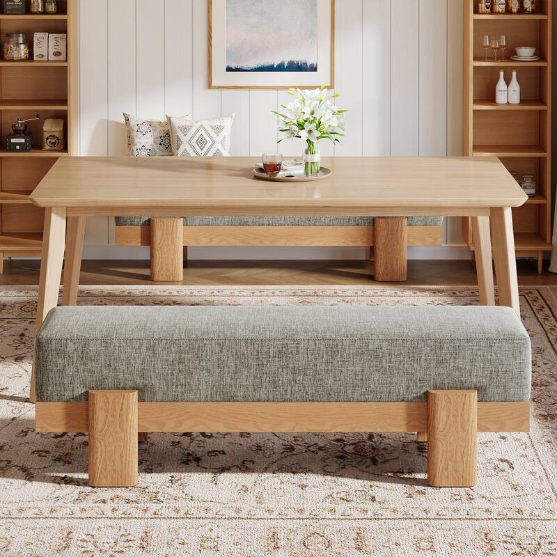Upholstered Dining Bench, Padded Seat Kitchen Bench, Accent Seat Living/Dining Room Stool