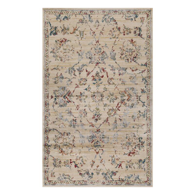 Superior Basilio Distressed Medallion Border Indoor Runner or Area Rug