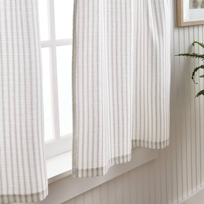 Martha Stewart Ticking Stripe 3-piece Curtain Tier and Valance Set