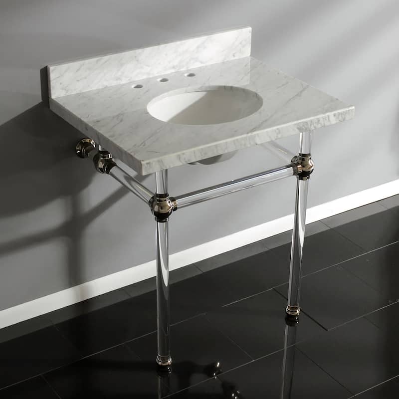 Kingston Brass Templeton 30" Oval Marble Wall Mounted Bathroom Console
