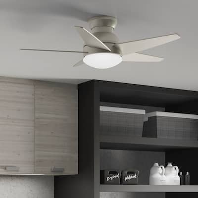 Casablanca 44" Isotope Low Profile Ceiling Fan with LED Light Kit and Wall Control - Mid-Century Modern, Contemporary