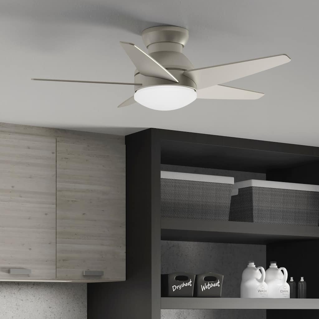Casablanca 44" Isotope Low Profile Ceiling Fan with LED Light Kit and Wall Control - Mid-Century Modern, Contemporary