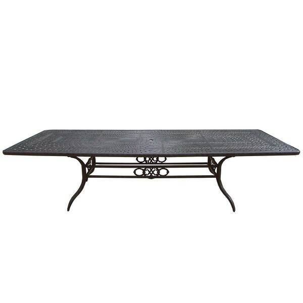 126 Black Aluminum Outdoor Furniture Patio Extendable Dining Table Overstock 22725684