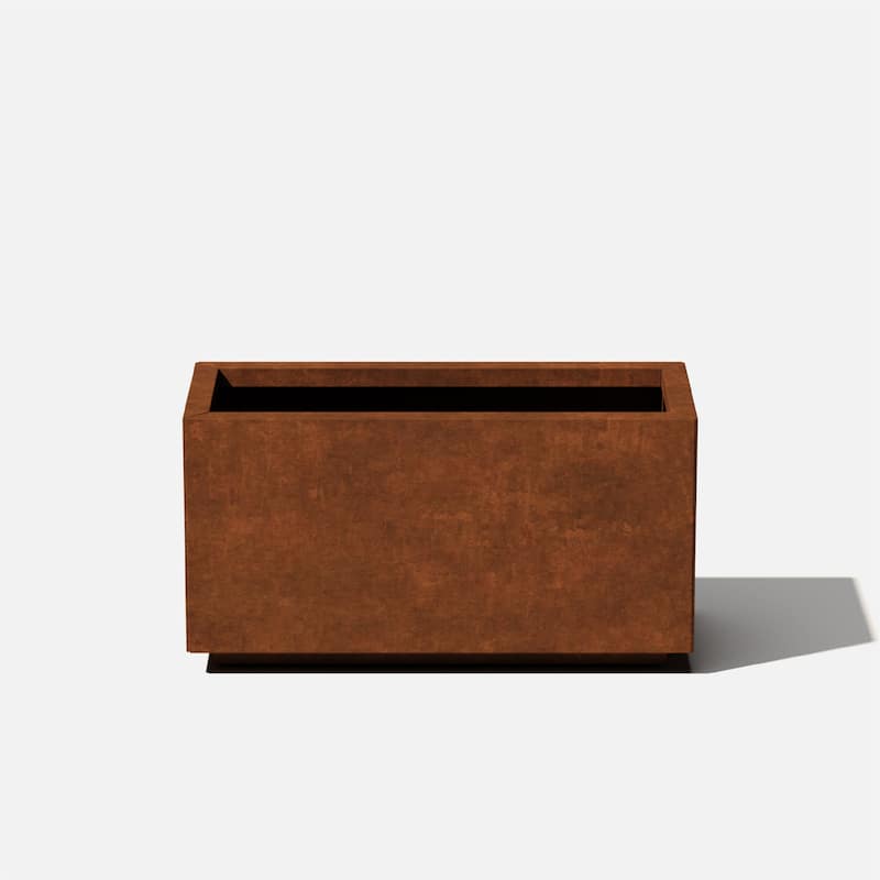Corten Steel Series Long Box Planter - 13"H x 11"W x 25"L - Rust