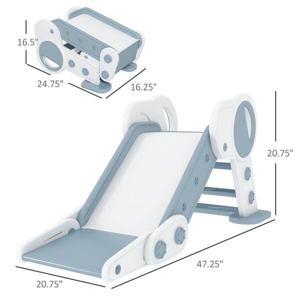dimension image slide 1 of 2, Indoor Foldable Kids Slide for 1.5-3 Years Old