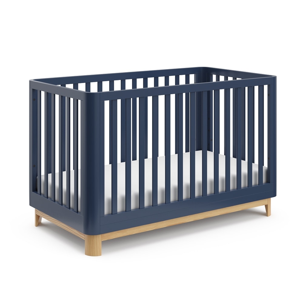 Blue top convertible crib