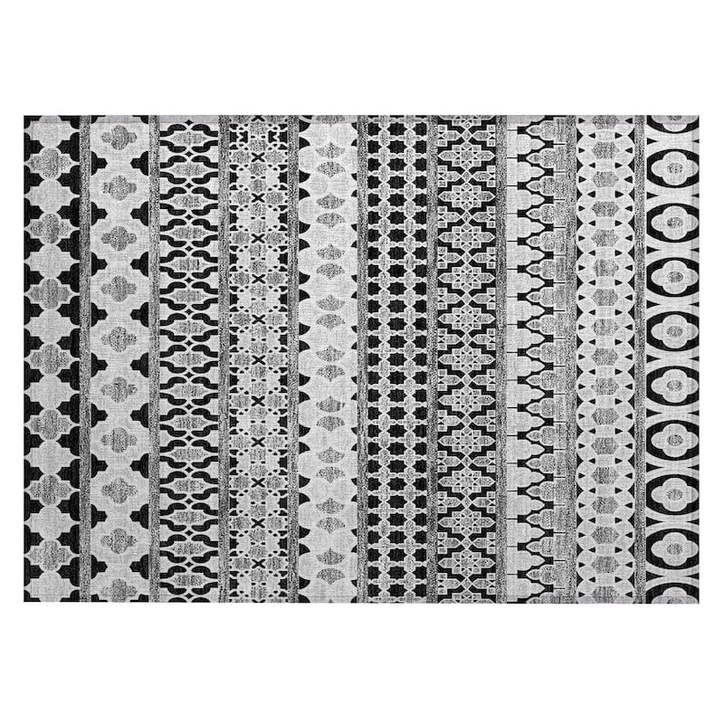 Machine Washable Indoor/ Outdoor Chantille Boho Stripe Rug