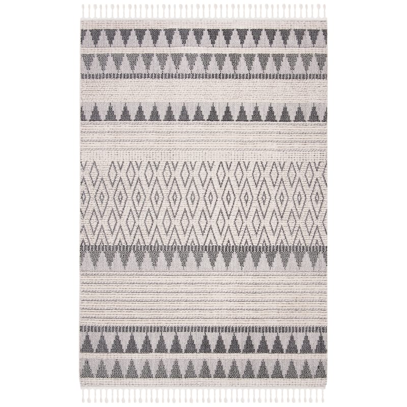 SAFAVIEH Marrakech Bohemian & Eclectic Waneta Oriental Ivory/Blue Polyester Rug