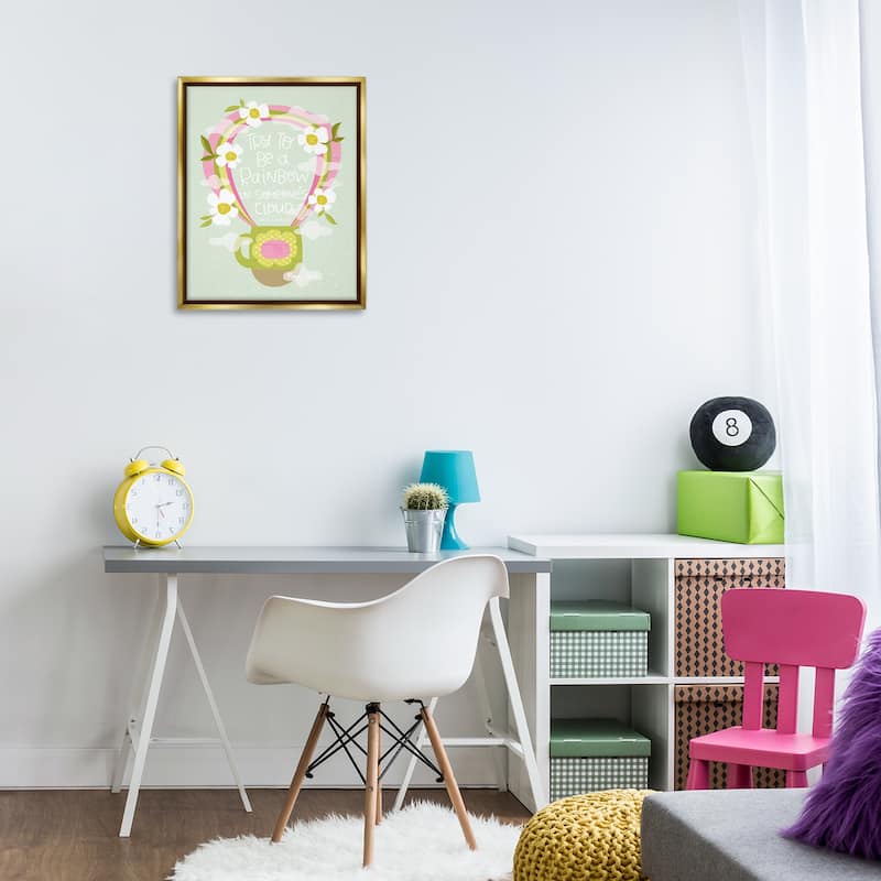 Stupell Rainbow in Someone's Cloud Framed Floater Canvas Wall Art Design By Mandy Ford Art + Illustration