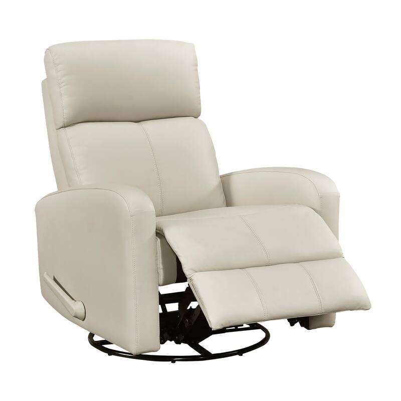 Creek 31.5" Leather Manual Swivel Glider Recliner - 360-Degree Swivel