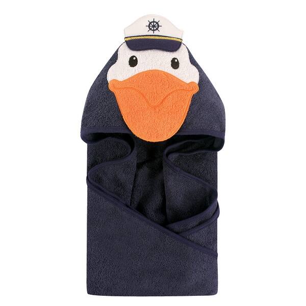 slide 1 of 1, Hudson Baby Infant Boy Cotton Animal Hooded Towel, Pelican, One Size - Pelican - One Size One Size - Pelican