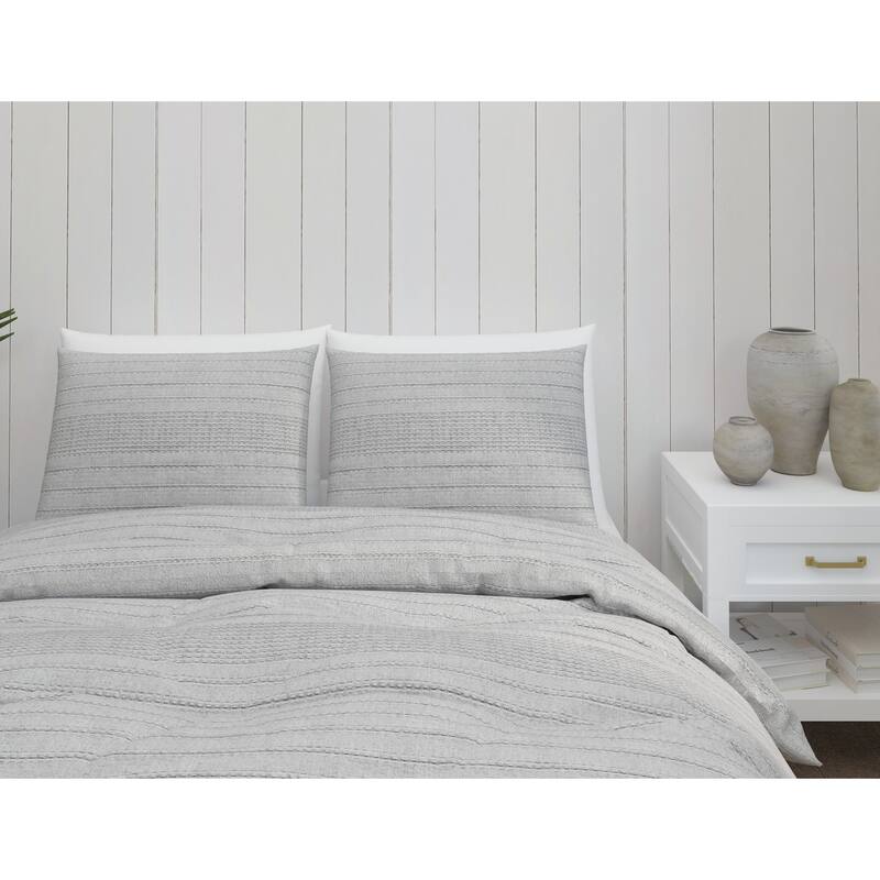 Laurel & Mayfair Waffle Textured Comforter Set, Grey