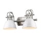 preview thumbnail 15 of 56, Duncan 2-Light Bath Vanity Pewter with White Shades