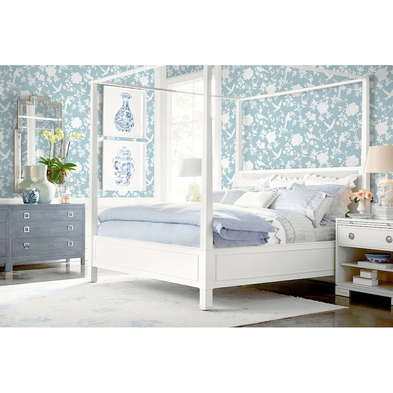 Lillian August Kauai Bird Toile Embossed Vinyl Unpasted Wallpaper