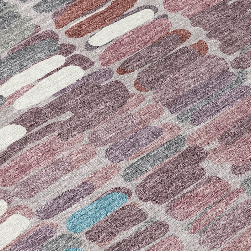 Machine Washable Indoor/ Outdoor Modern Caps Chantille Rug
