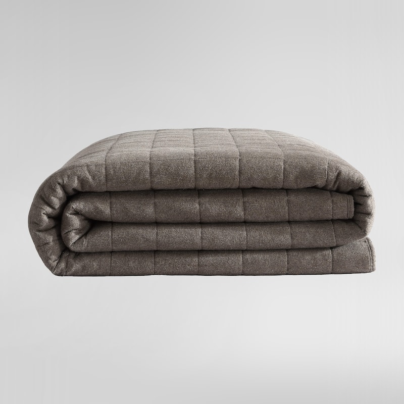 Calvin Klein Melange Cotton Flannel Solid Reversible Quilt