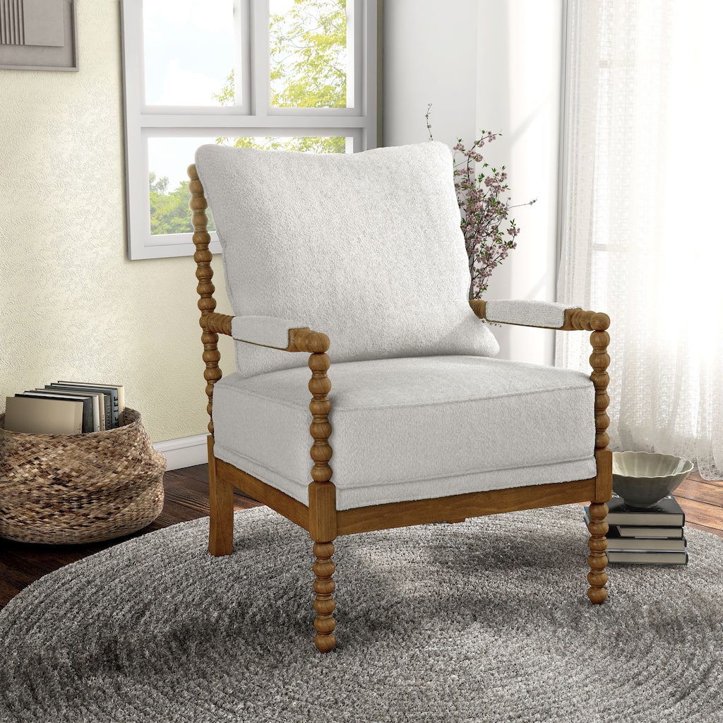 Digg Transitional Beige Fabric Upholstered Accent Chair by Furniture of America