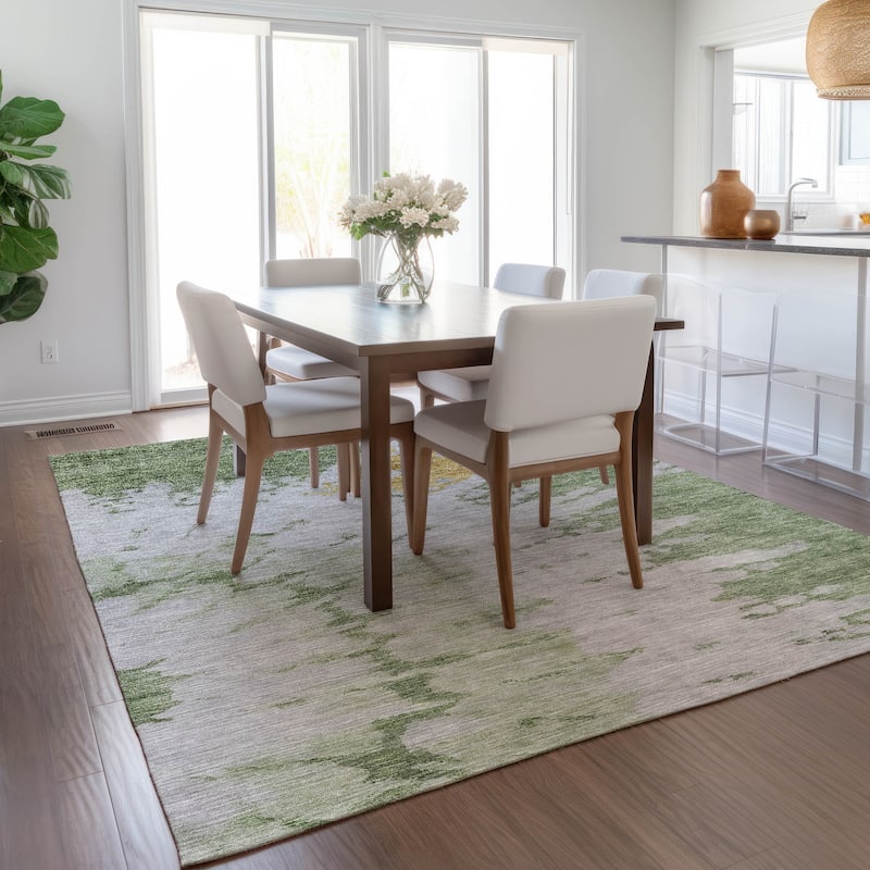 Machine Washable Indoor/ Outdoor Chantille Tie Dye Modern Rug