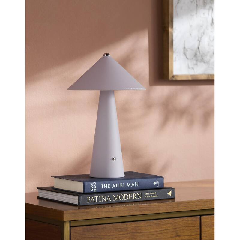 Livabliss Nomelle Modern Accent Table Lamp - 13"H x 8"W x 8"D - Pink