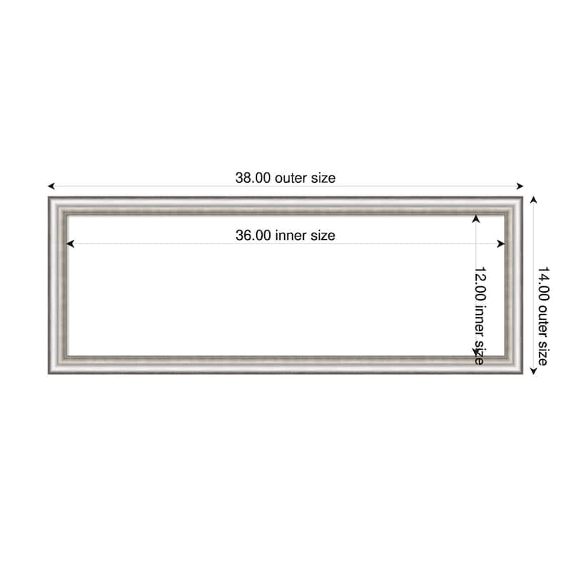 Amanti Art Salon Silver Narrow Framed Dry Erase Magnetic Board - 38 x 14 in