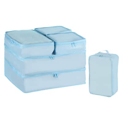 6Set Packing Cube Travel Storage Bags Waterproof Luggage Organizer Bag