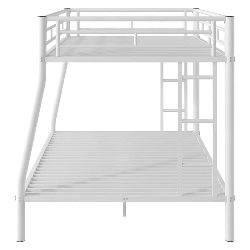 Metal Bunk Bed with Ladder, Fence, and Guardrails for Kids