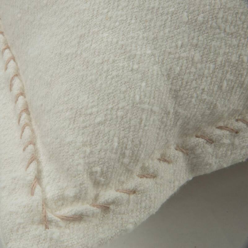 Rizzy Home Solid Throw Pillow with Whipstiched Edge