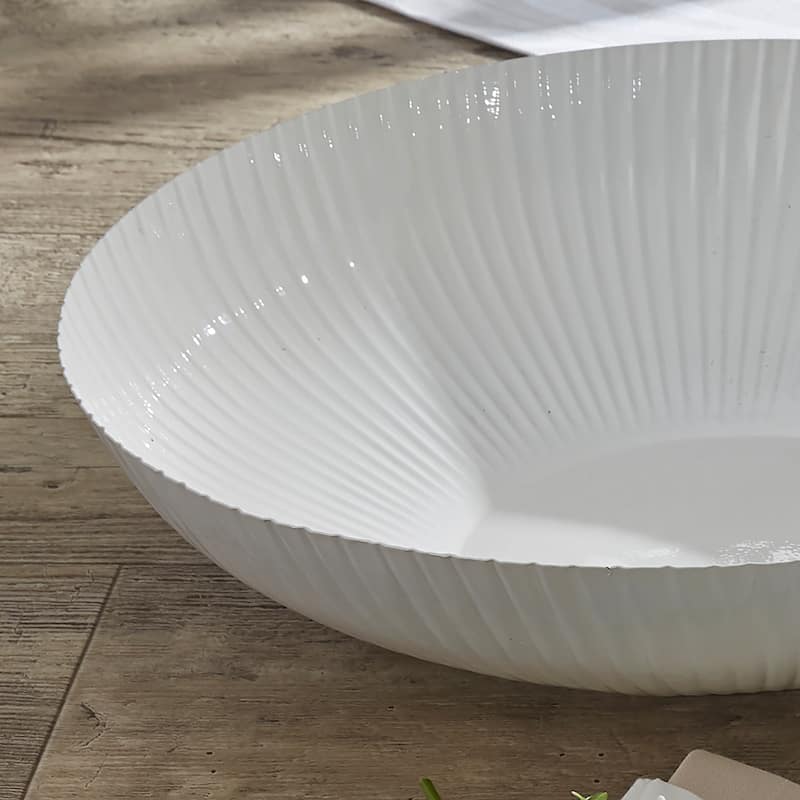 Split P White Corrugated Bowl 16" - 16 x 3.75 x 16