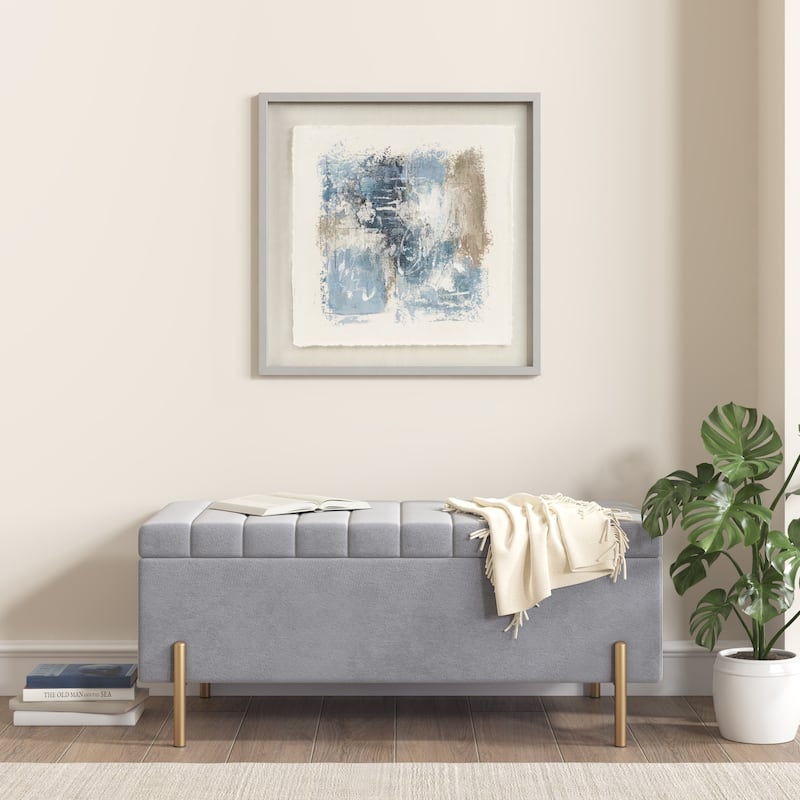 Madison Park Ashlar Hand Painted Abstract Framed Glass and Matted Wall Art