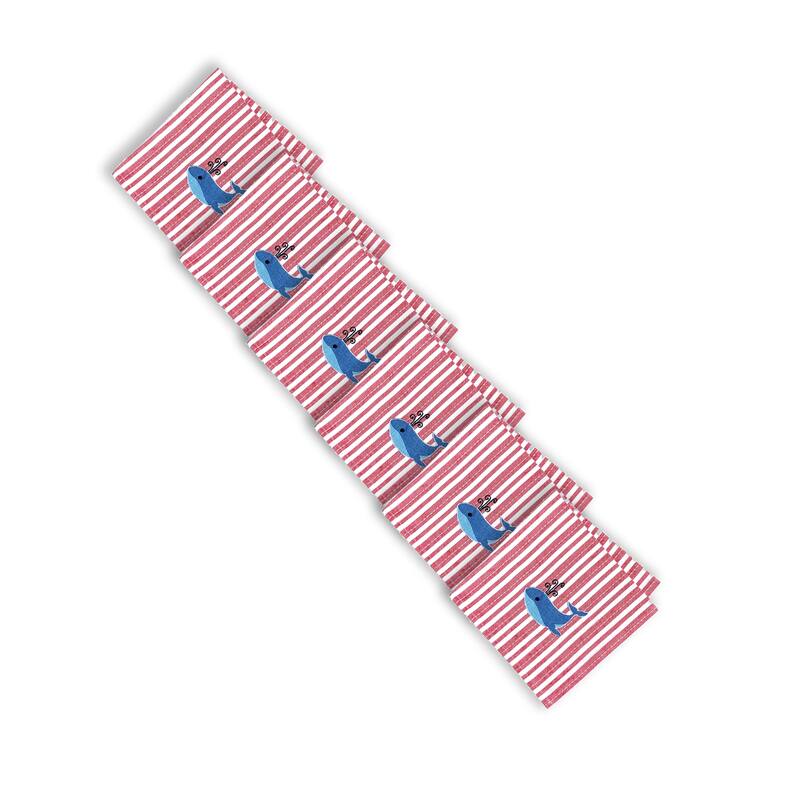 Whale Stripe Napkin Set of 6 - Set of 6