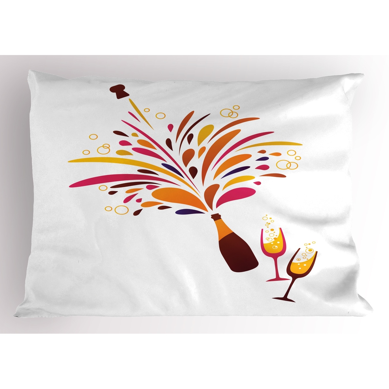 Ambesonne Champagne Pillow Sham Decorative Standard Queen Size Printed Pillowcase Multicolor