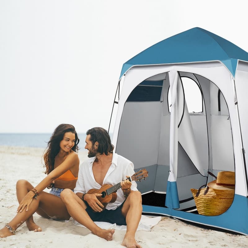 90x90x48 inches Oxford Cloth Double Privacy Tent Changing Room - 90"H