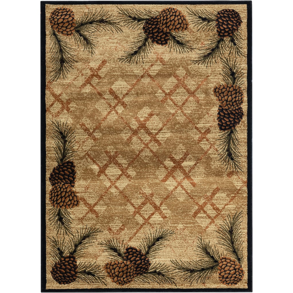 Sunset Valley Spruce Pine Antique Lodge Area Rug
