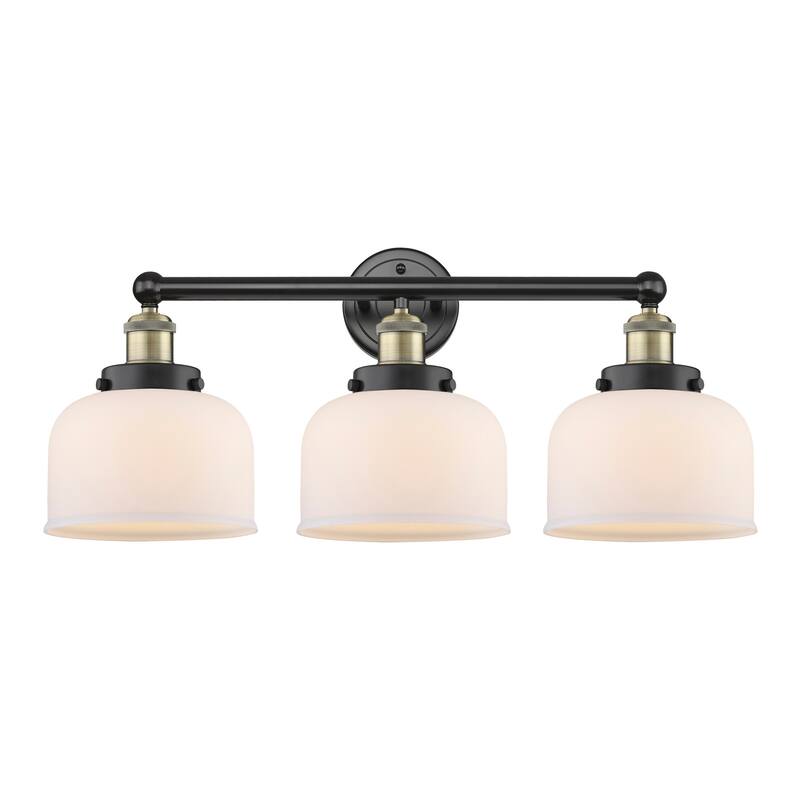 Innovations Lighting 616-3W-10-25 Bell Vanity Bell 3 Light 25" Wide - Black Antique Brass / Matte White
