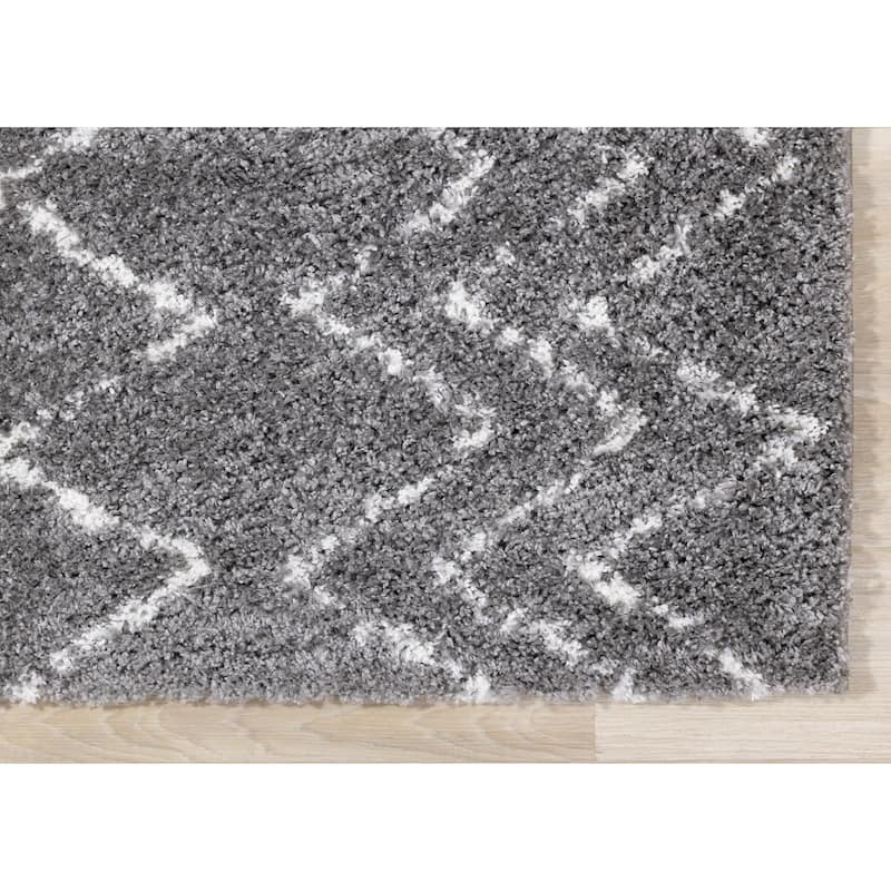 Alpine Rug Co. Taylor Grey/Cream Rustic Diamonds Rug