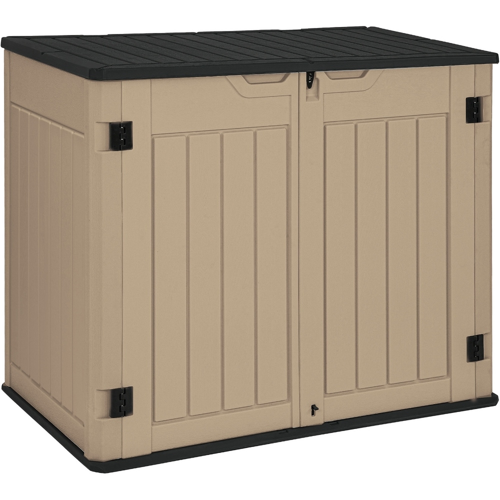 NÄMMARÖ Storage box, light brown stained indoor/outdoor, 311/2x153/4x173/4  - IKEA