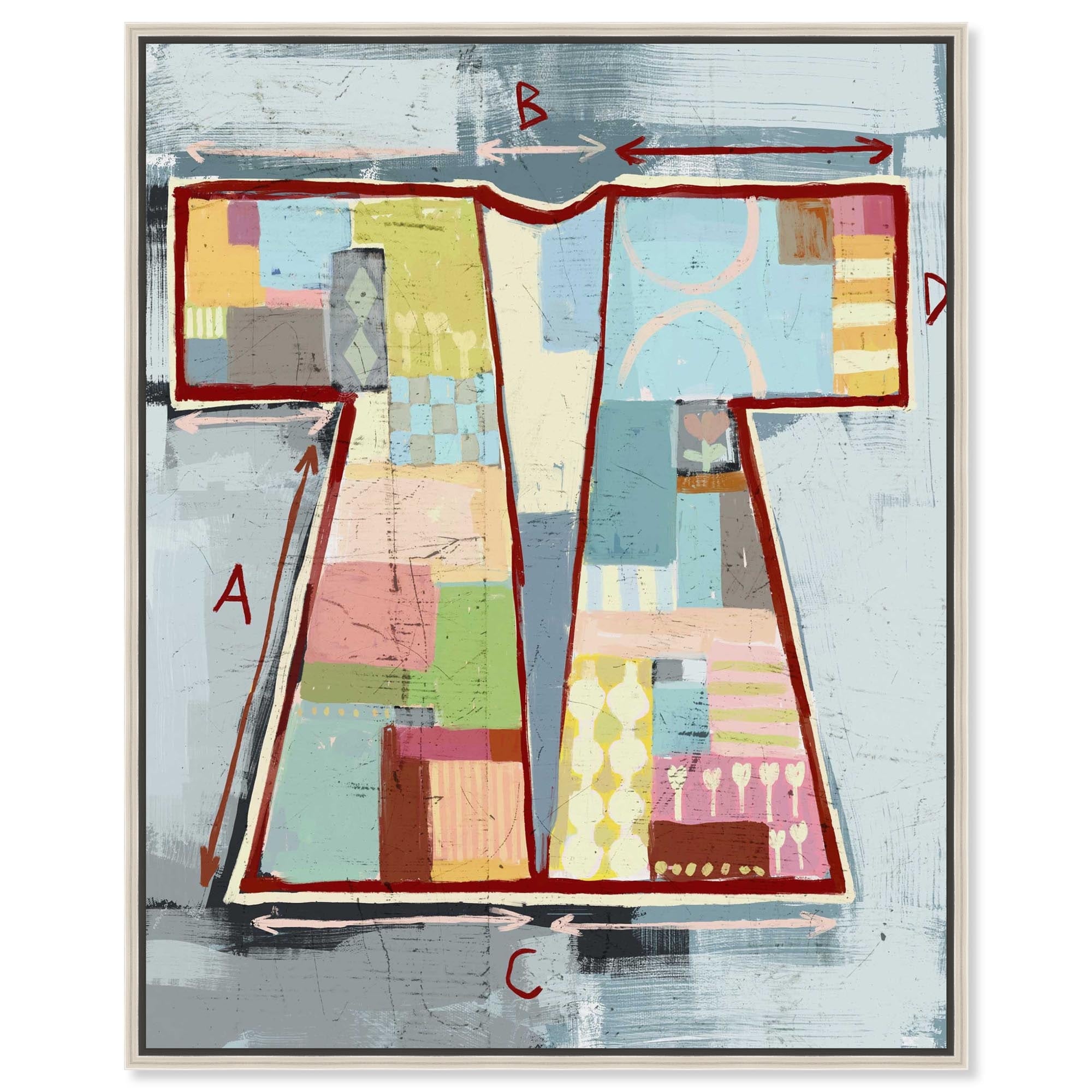 Color Kimono Living Room Art Framed Canvas Print by Notoriart