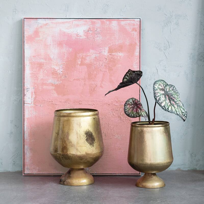 Metal Footed Planter - 15.8"L x 15.8"W x 20.5"H