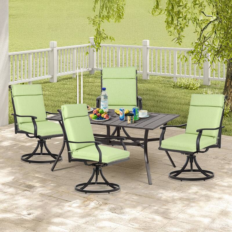 Aoodor Outdoor High Back Dining Chair Cushion Set, 44"x21"x3.2", Set of 4 - 44"x21"x3.2"