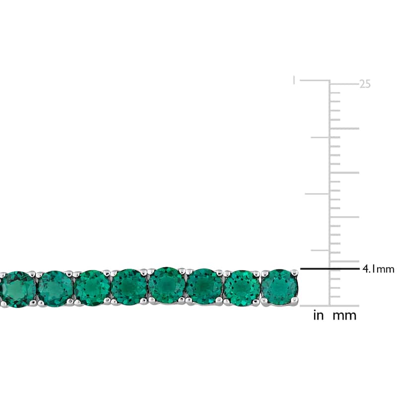 Miadora 10 1/2ct TGW Created Emerald Tennis Bracelet Sterling Silver Clasp