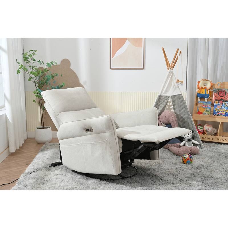 GDFStudio - 270° Power Swivel Rocker Recliner Chair