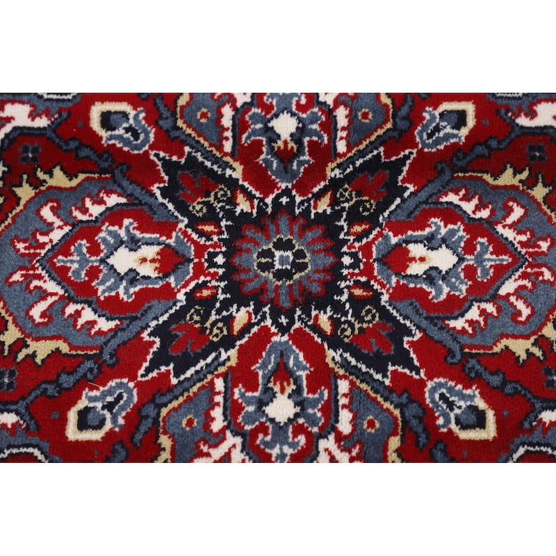 Victorian Style Kashan Turkish Rug Machine Made Oriental Red Carpet - 9'7" x 12'11"