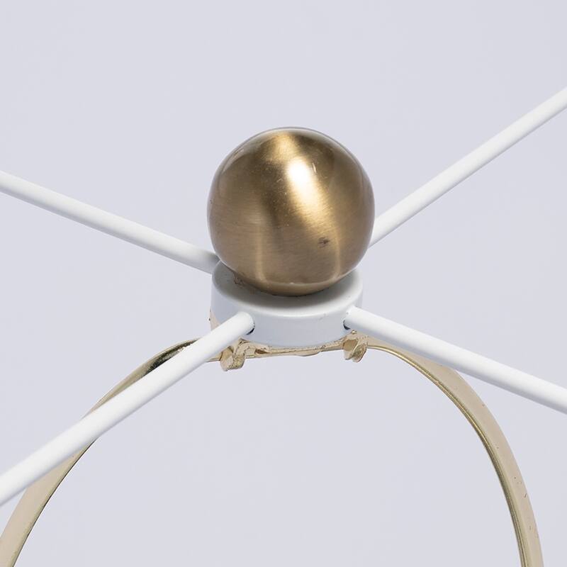 D14x25.2" Gold Table Lamp with Agate Slice and White Drum Shade