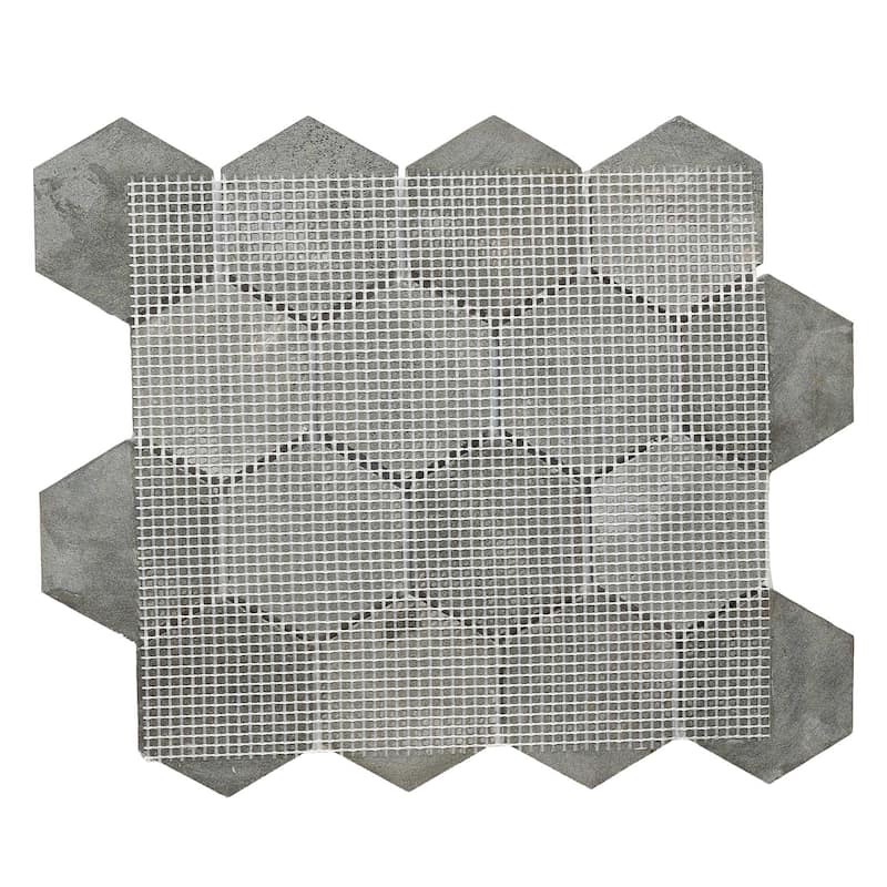 Vulcan Black 3 Inch Hexagon Honed Mosaic Tile