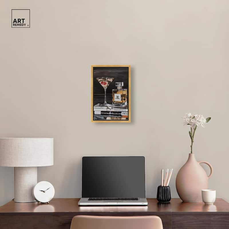 Martini Books Canvas by Art Remedy