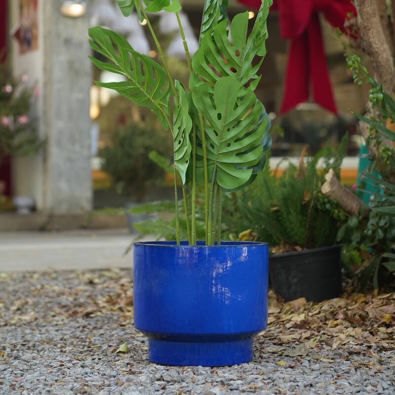 Handmade Indoor/Outdoor Ceramic Planter Set with Earthy Glossy Finish