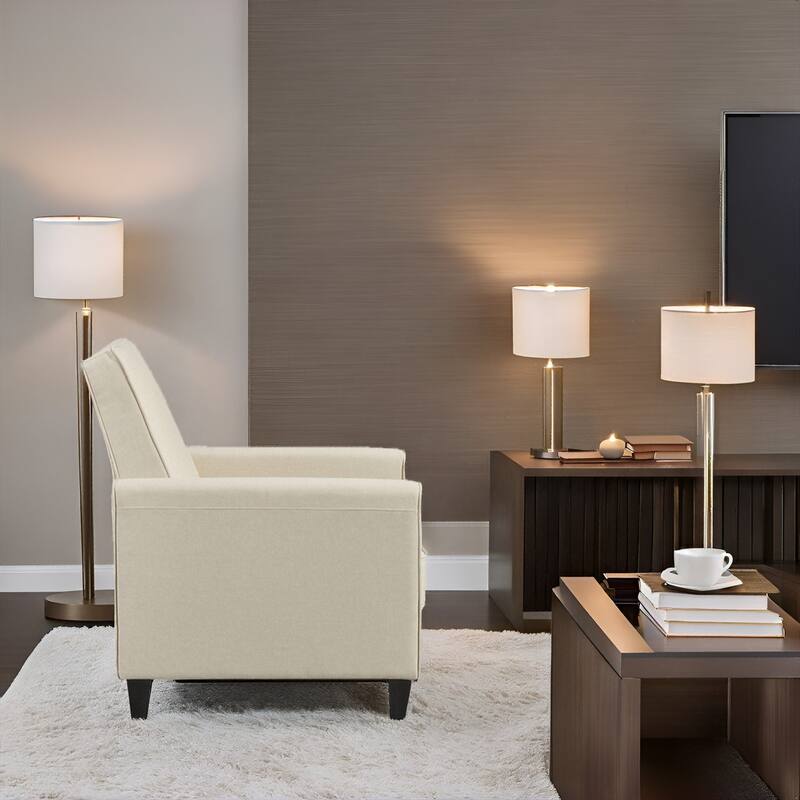 Pushback Recliner Chair – Compact Home Theater Seating with Armrests & Adjustable Footrest, Perfect for Small Spaces